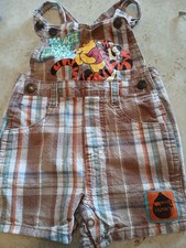 VTG Disney Winnie The Pooh Tiger Plaid Overalls Y2K 18 Months 100 Cotton