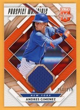 ANDRES GIMENEZ 2020 Elite Extra Edition Prospect Materials Orange MEM SER # /199