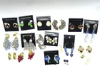 (x16) Vtg. Costume Jewelry Rhinestone Earring Box Lot - NO RESERVE!! (5)