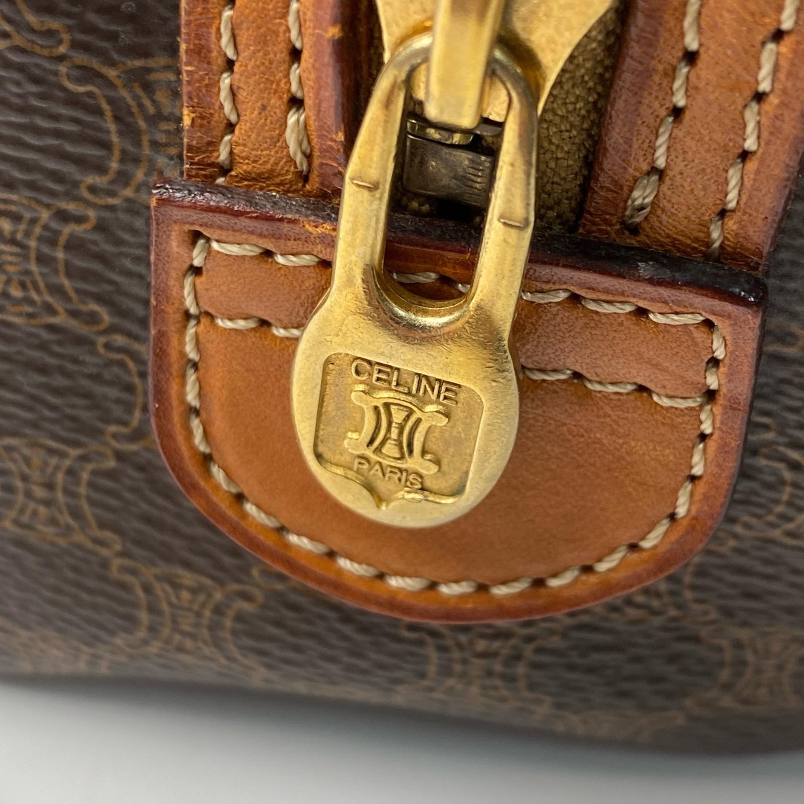 Celine Macadam Pattern Brown PVC Mini Boston Bag … - image 10