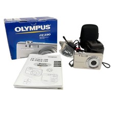 Olympus FE-230 7.1 MP Silver Digital Camera Charger/Batt/XD Card - Tested/Works