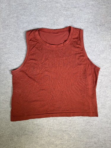 Lululemon Breeze By Muscle Cropped Tank Top Womens Cayenne Mesh Silverescent