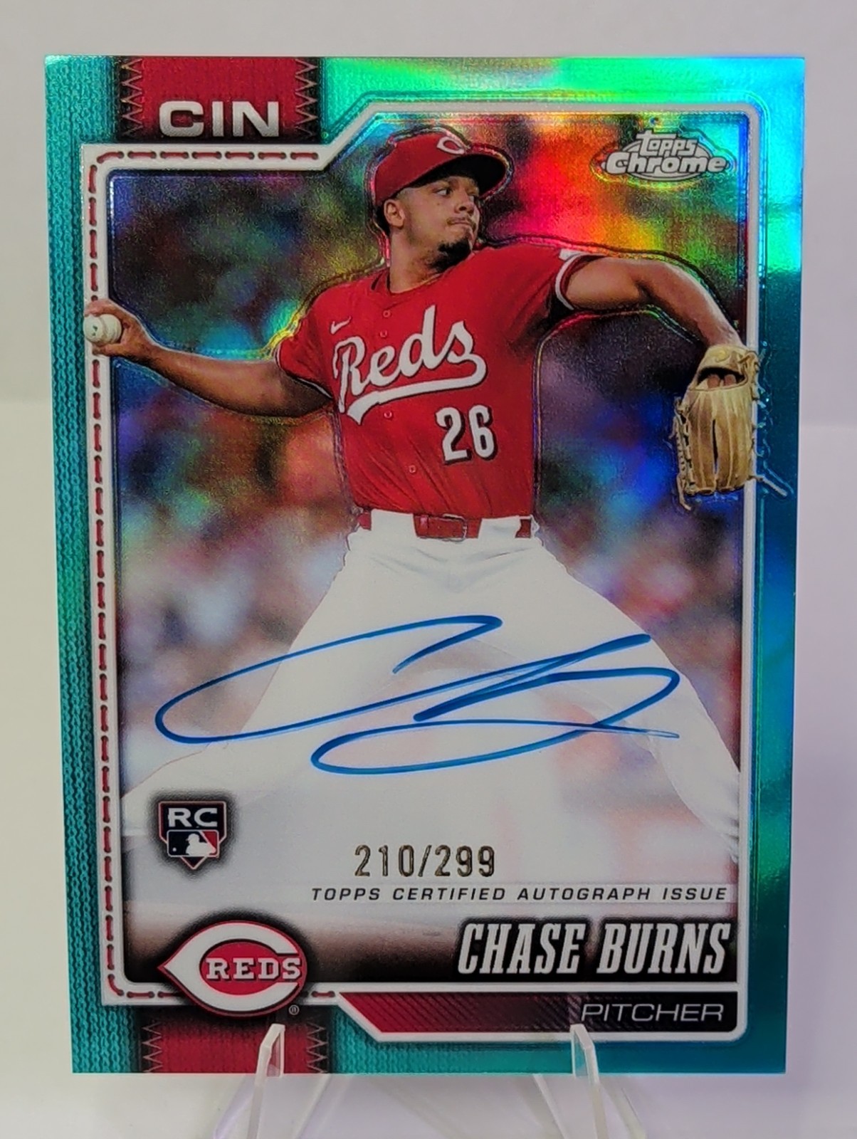2026 Topps Chrome Chase Burns RC-CB /299 Auto RC view 1
