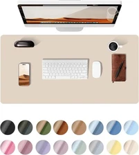 Large Mouse Pad Non-Slip PU Leather Desk Protector for Laptop and Keyboard