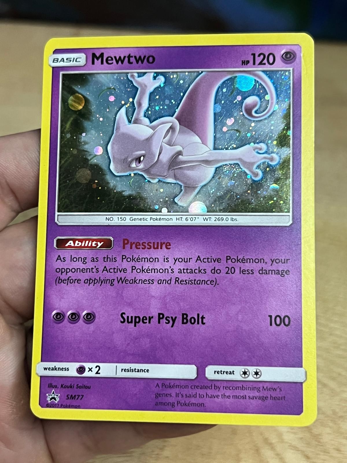Sun & Moon Promo Mewtwo - SM77 Holo Promo Pokemon MP