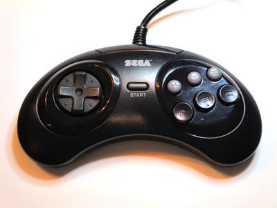 Sega Genesis Six 6 Button Controller (MK 1653) Official OEM Black Tested Working