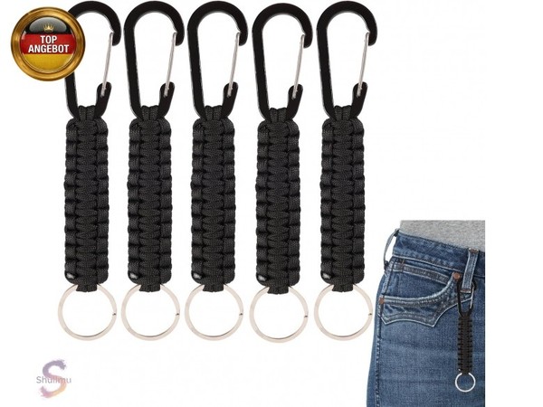 5Pcs Paracord SchlüSselanhäNger Karabiner,Paracord-Karabiner,Karabiner S-image