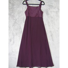 Adrianna Papell Occasions Maxi Dress Womens 10 Plum Purple Excellent Satin Trim