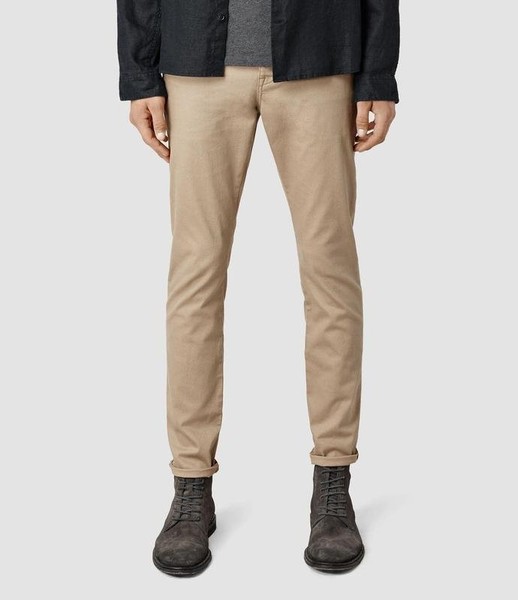 Men AllSaints Trousers Beige Cotton 34