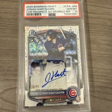 2025 Bowman Draft Speckle Refractor Auto Josiah Hartshorn #39/71  PSA 10 pop 1