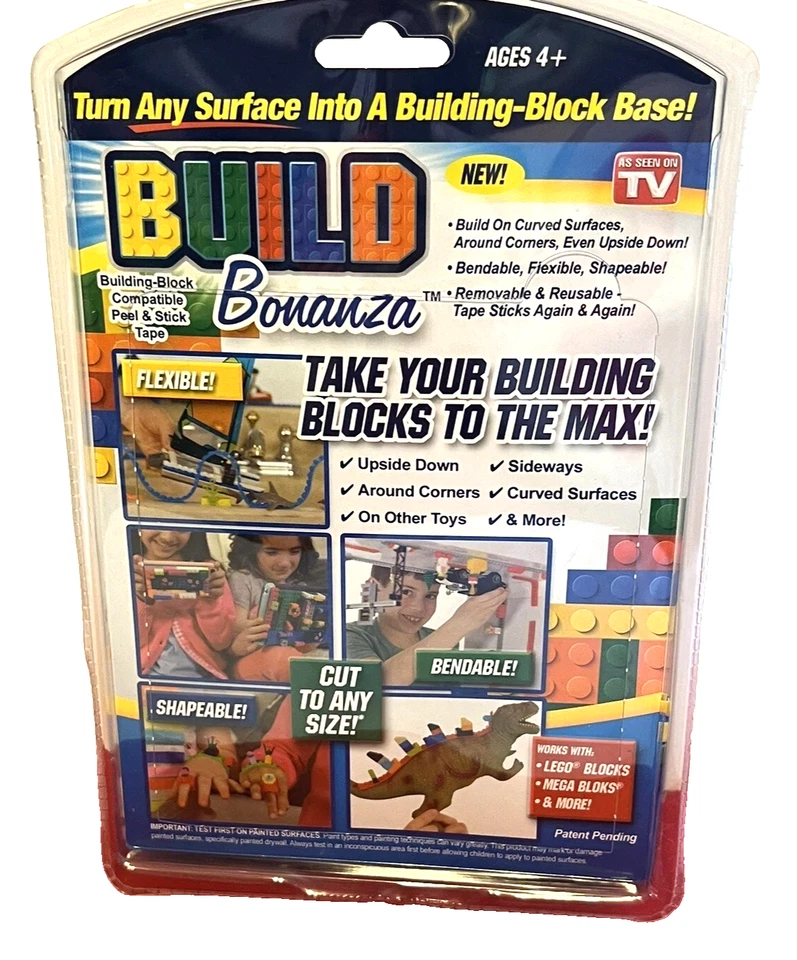 Build Bonanza Building Block Tape 4 Pack of 3 Ft Rolls - Image 2 of 2