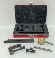 Vintage Starrett No. 196 Universal Back Plunger Dial Indicator Set With Red Case