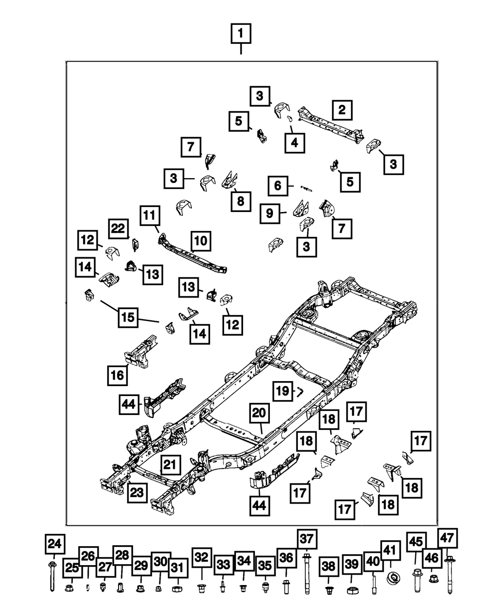 Genuine Mopar Front Rail Extension Left 68638763AB