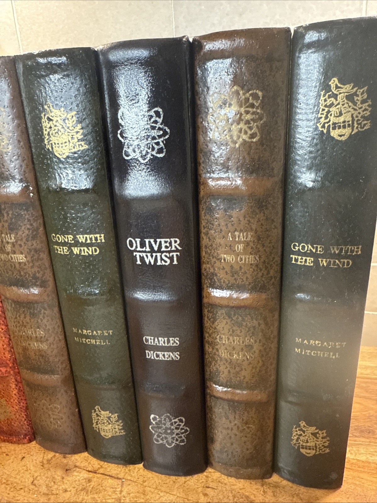 Decorative Faux Books Storage Boxes Wood Felt Lined Hollow Book Hide Lot Of 7