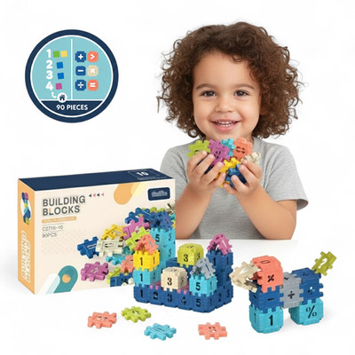 MINT Bausteine Spielzeug, ineinandergreifendes Bauset für Kinder, 90 Teile 