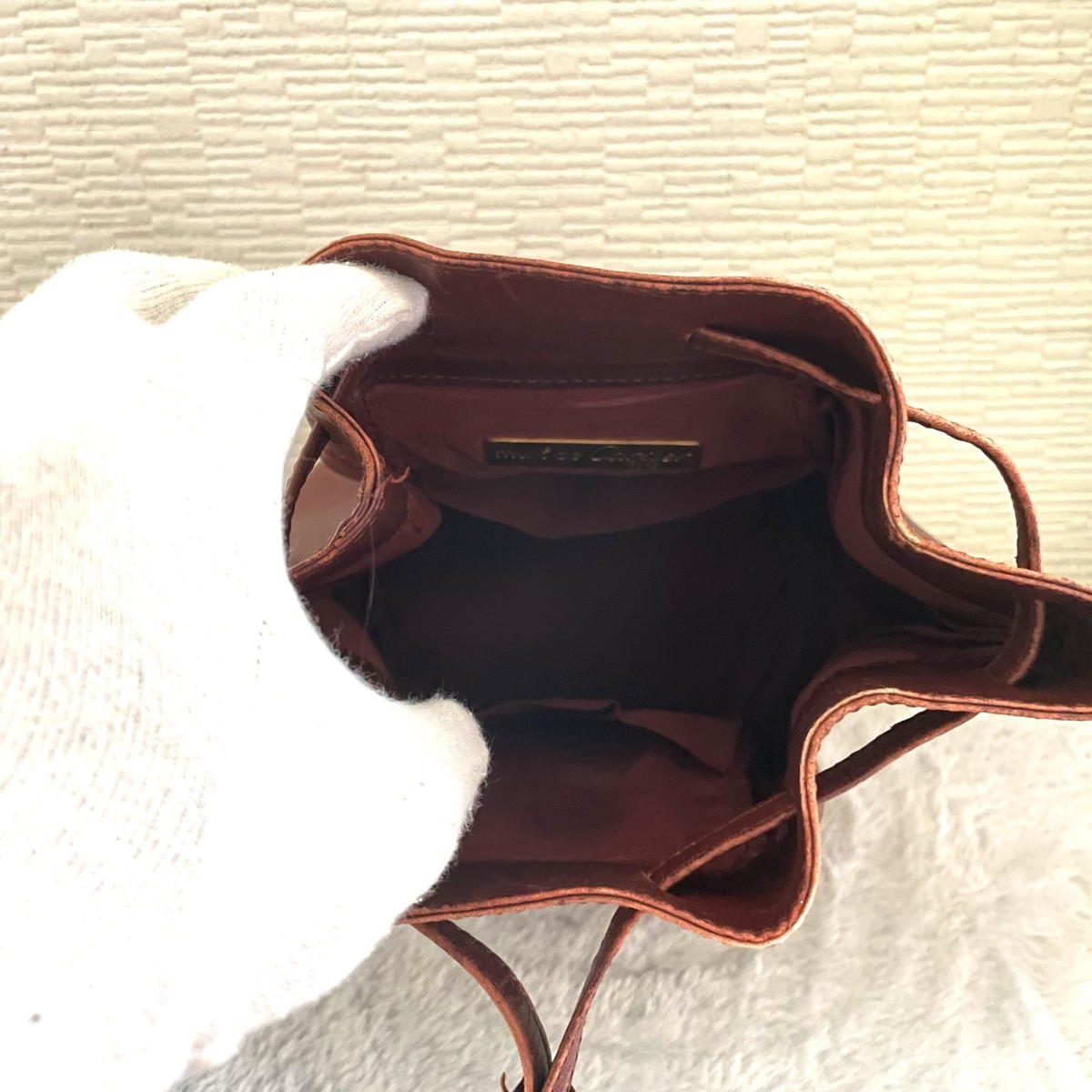 Cartier Must Line Drawstring Bucket Shoulder Bag Burgundy Red