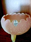 Fenton Pink Burmese 3 Footed Rose Bowl