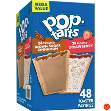 Pop-Tarts Frosted Strawberry & Cinnamon Toaster Pastries - 48ct