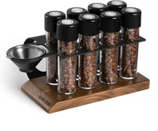 MHW-3BOMBER Single Dose Coffee Bean Storage Tubes, 8 pcs, Coffee Bean Cellars wi