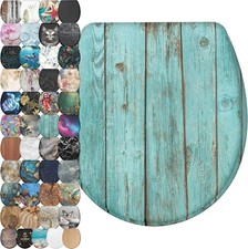 Sanilo Wooden Toilet Seat with Quick Release Soft Close, Round, Adjustable Fit