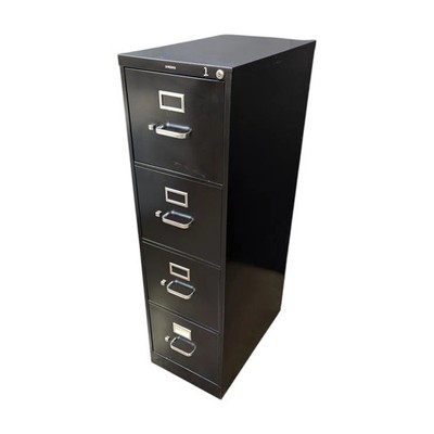 Hon Black Metal 4-drawer Vertical File Cabinet, 15inx25inx52in