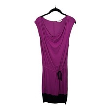 Calvin Klein Purple Black Draped Dress Size Small