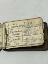 WWI Austro-Hungarian Soldier ID Booklet Holder w/ Original Papers Jihlavka Czech