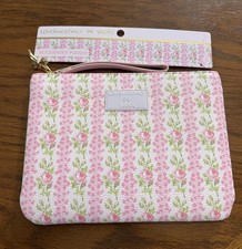 LoveShackFancy Blooming Heirloom Flat Zip Pencil Case Strawberry Macaroon NWT