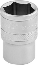 Image of Draper Expert 1/2" 19mm Square Drive Socket | 6 Point Hex Socket | Chrome Vanad