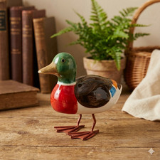 Keramik Stockente Frühling wackelnde Ornament Figur Wohndeko 10 cm