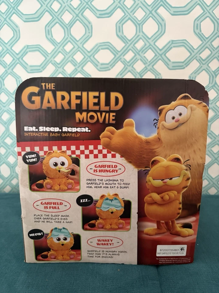 Peluche interactivo Garfield The Movie Eat Sleep Repeat Baby Garfield 10" NUEVO Foto 3 de 4