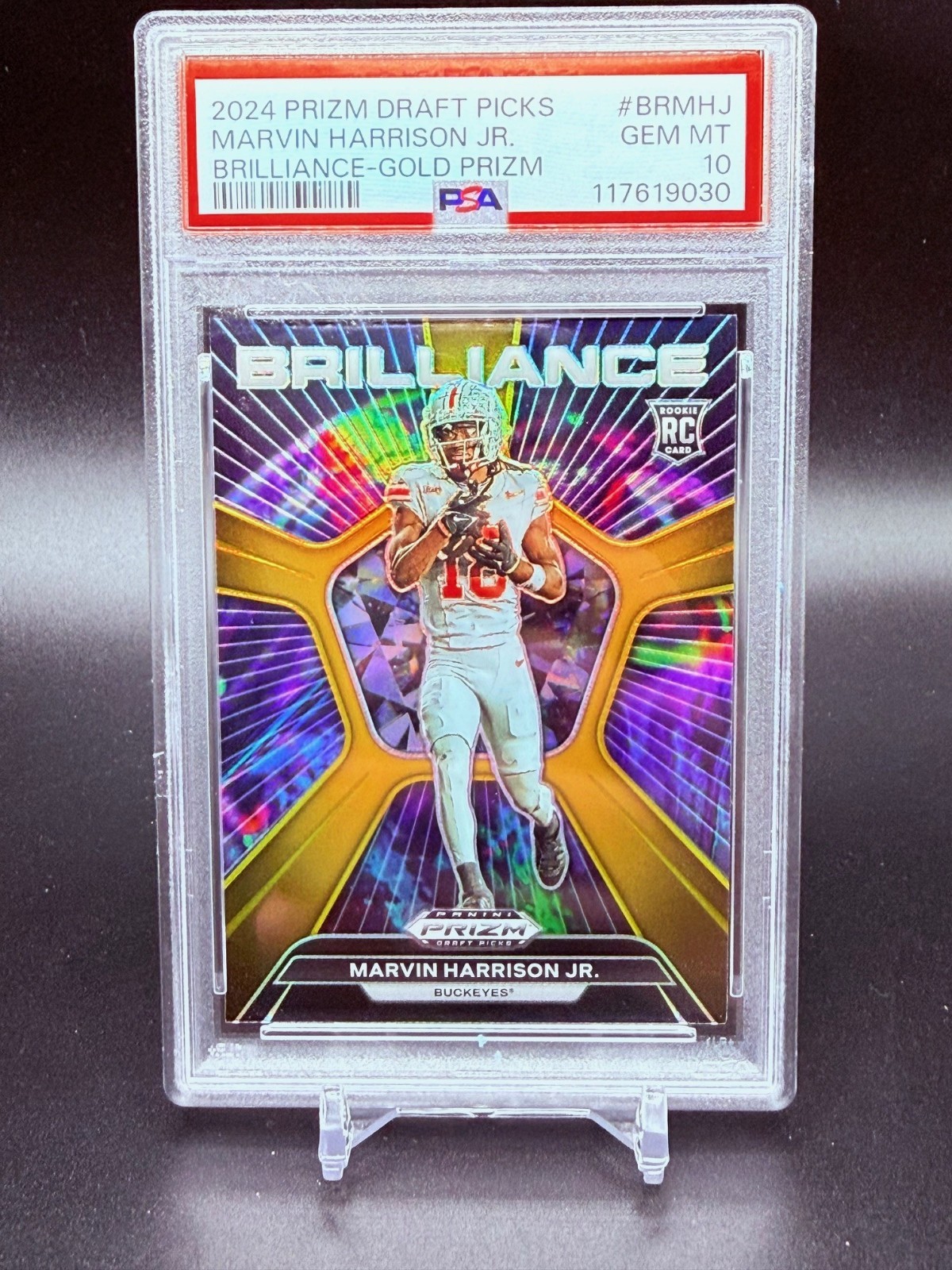 Marvin Harrison Jr. Panini Prizm Draft Picks Brilliance #BRMHJ Gold Prizm