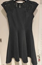 River Island Black Dress with Lace Detail on Shoulders size 8