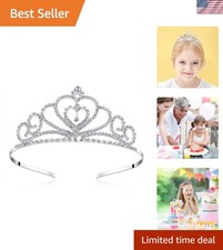 Stunning Silver Rhinestone Tiara - Lightweight Comfortable for All Occasions