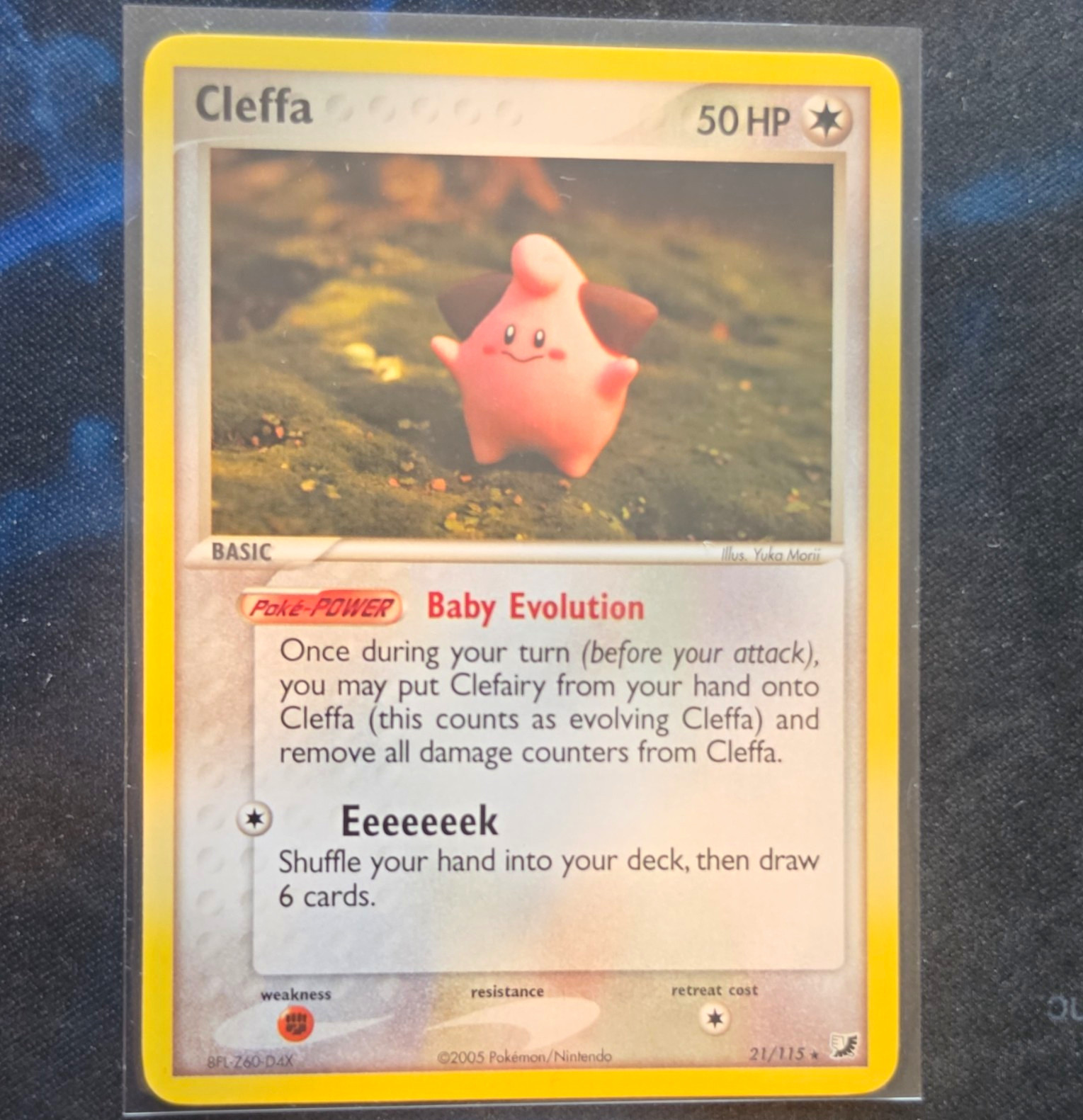 Nintendo Cleffa 21/115 EX Unseen Forces Rare Basic 50 HP English 2005 Regular