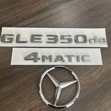 F&uuml;r Mercedes Benz W167 GLE350de 4MATIC Schriftzug Embleme Aufkleber Badge Silber