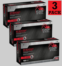 FREE SHIPPING! VENOM STEEL Nitrile Gloves One Size Fits Most 100 CT (Pack of 3)