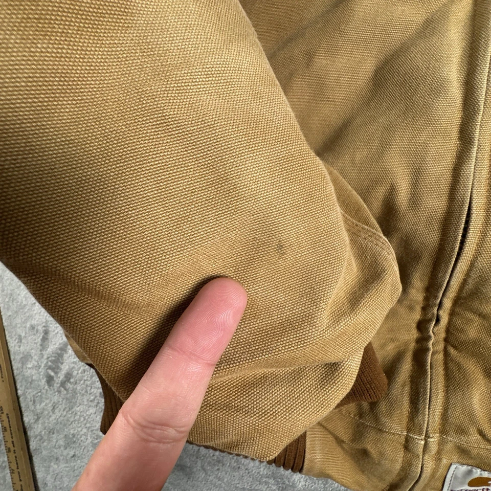 Chaqueta de Colección Carhartt Santa Fe Para Hombres XL Marrón J13 BRN Rojo Edredón Forrado EE. UU. Foto 4 de 4