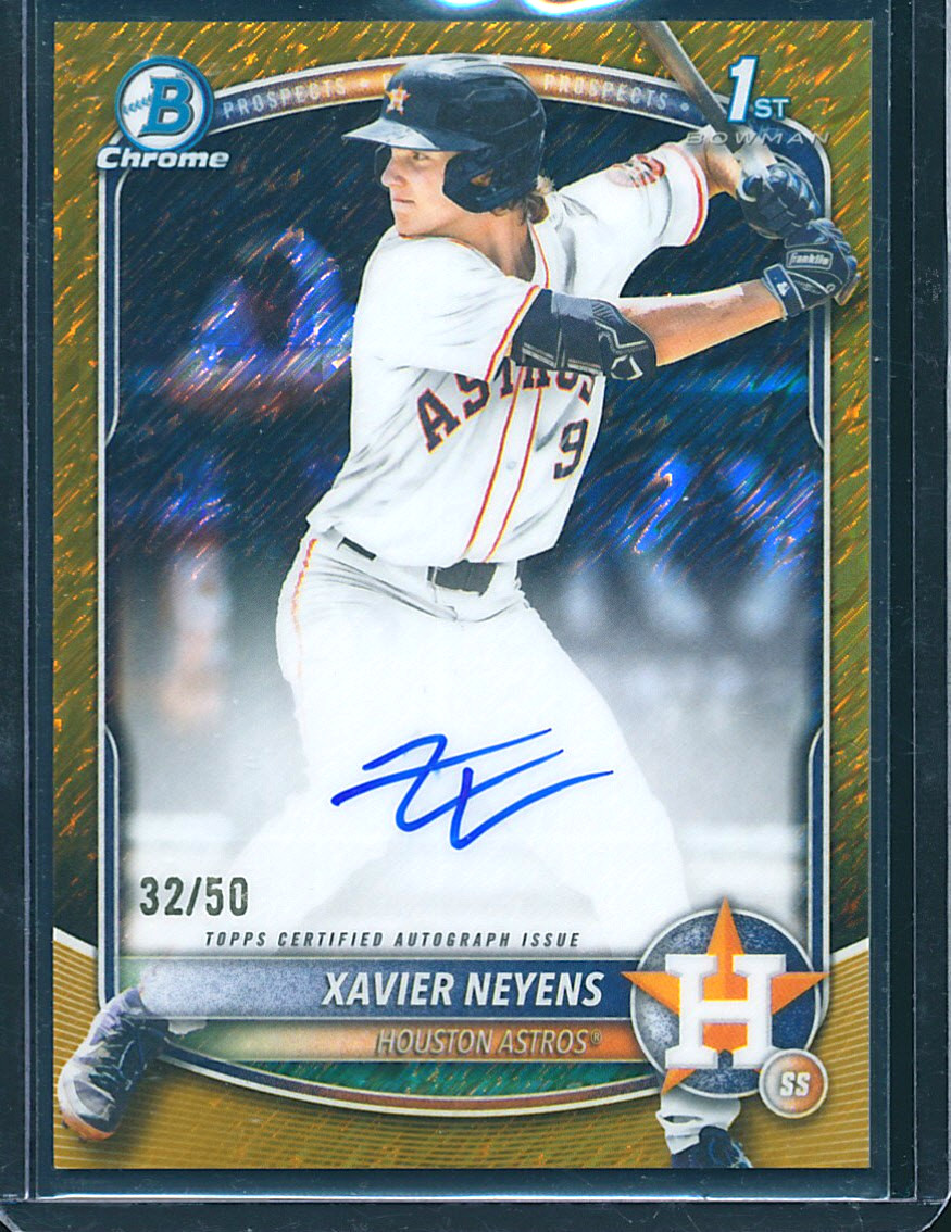 2025 Bowman Chrome Draft Xavier Neyens Gold Shimmer Refractor Auto 32/50