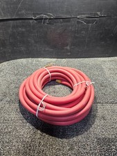 Heavy Duty Rubber Garden Hose 5/8" x 50 ft. Hot/Cold Water for Gardening, Red