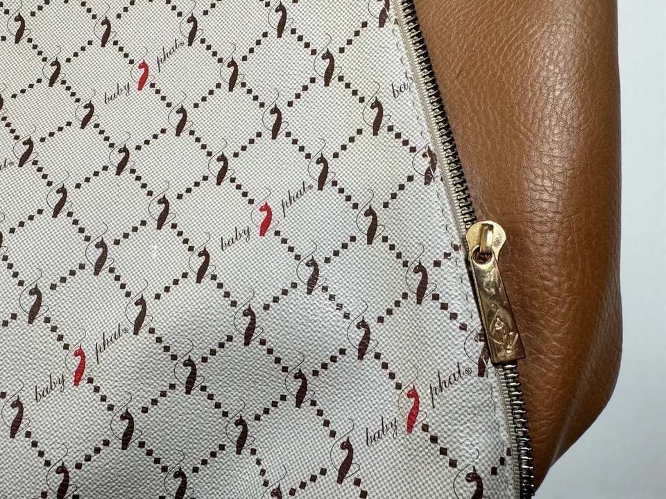 Vintage Y2K Leather Brown Multicolor Baby Phat Shoulder Purse Bag Cat - Image 4 of 4