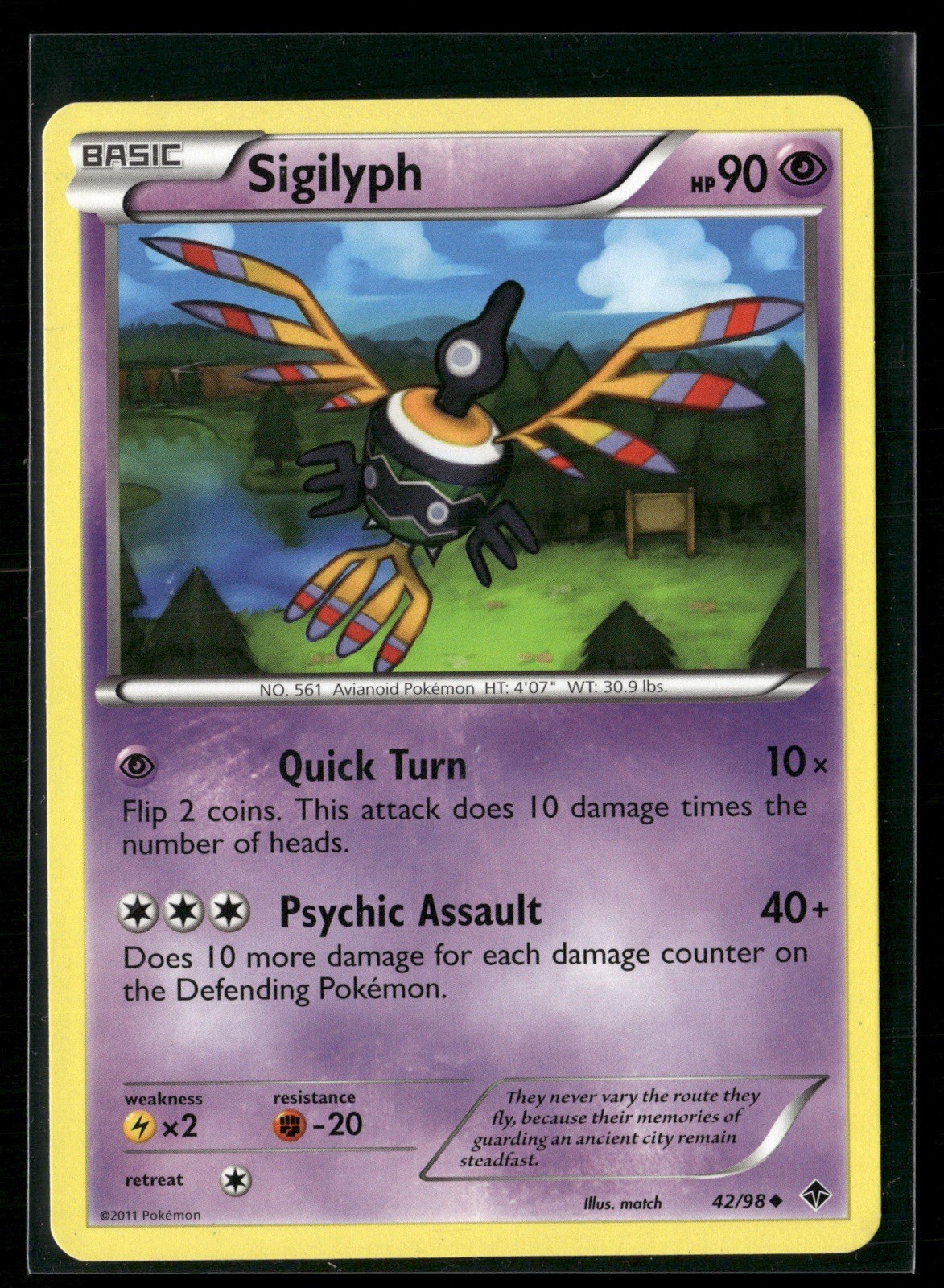 Pokemon Sigilyph (42/98) Emerging Powers LP