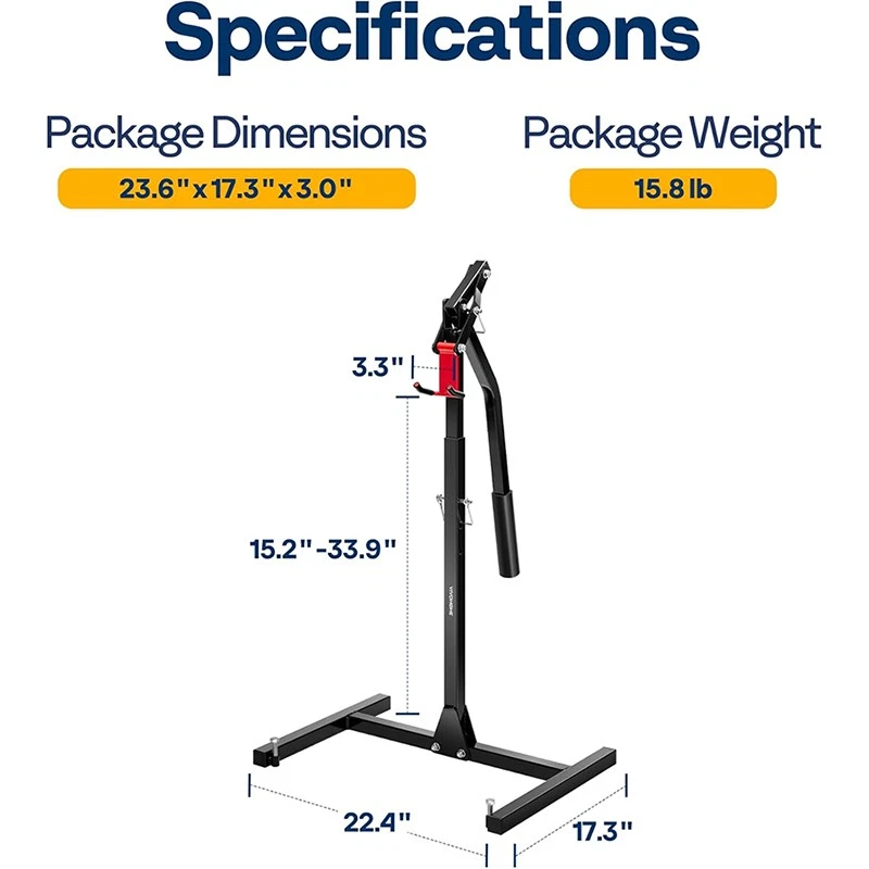 Snowmobile Lever Lift Stand, Adjustable Height 15.2" to 33.9", 600 Lbs Capacity - Image 2 of 4