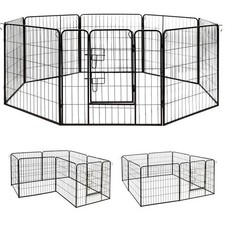 Aleko DK32X32-UNB 32 x 32 in. Heavy Duty Pet Playpen Dog Kennel Pen Exercise ...