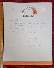 HERB WILLIAMS IDAHO BENGALS BASKETBALL NCAA coach Autograph Auto singed letter