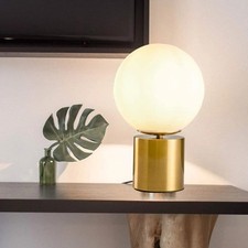 11 Inch Modern Gold Globe Table/D Lamp, Vintage Mid Century Round