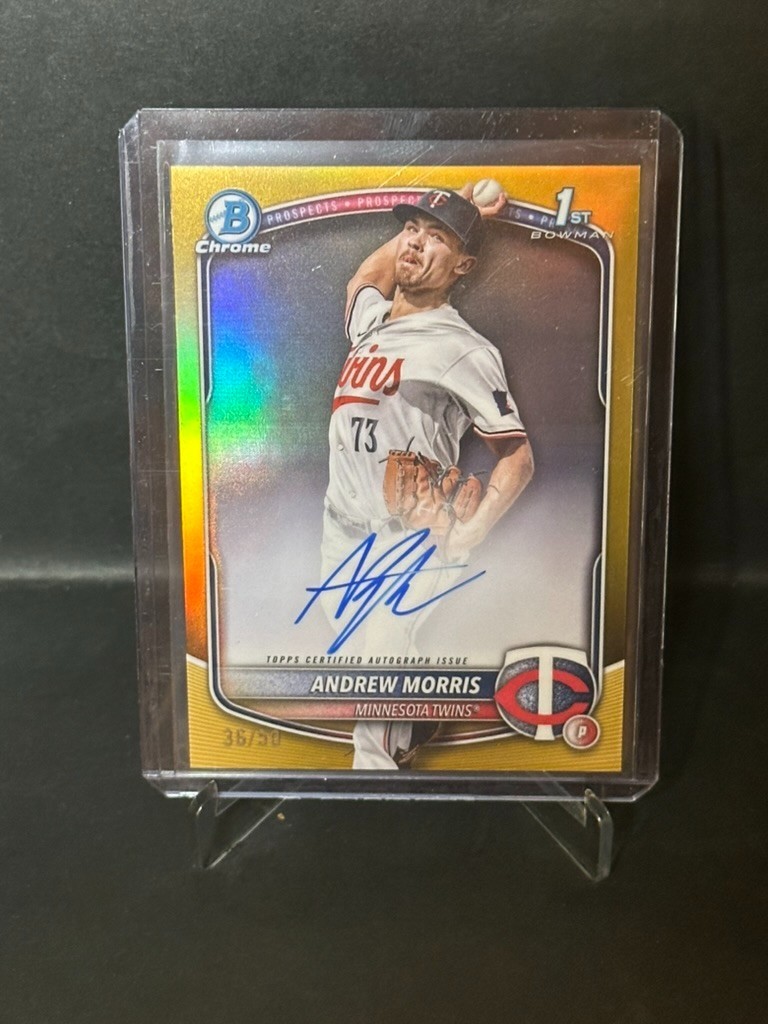 2025 Bowman - Chrome Prospect Auto Andrew Morris #CPA-AMO Gold Refractor 36/50