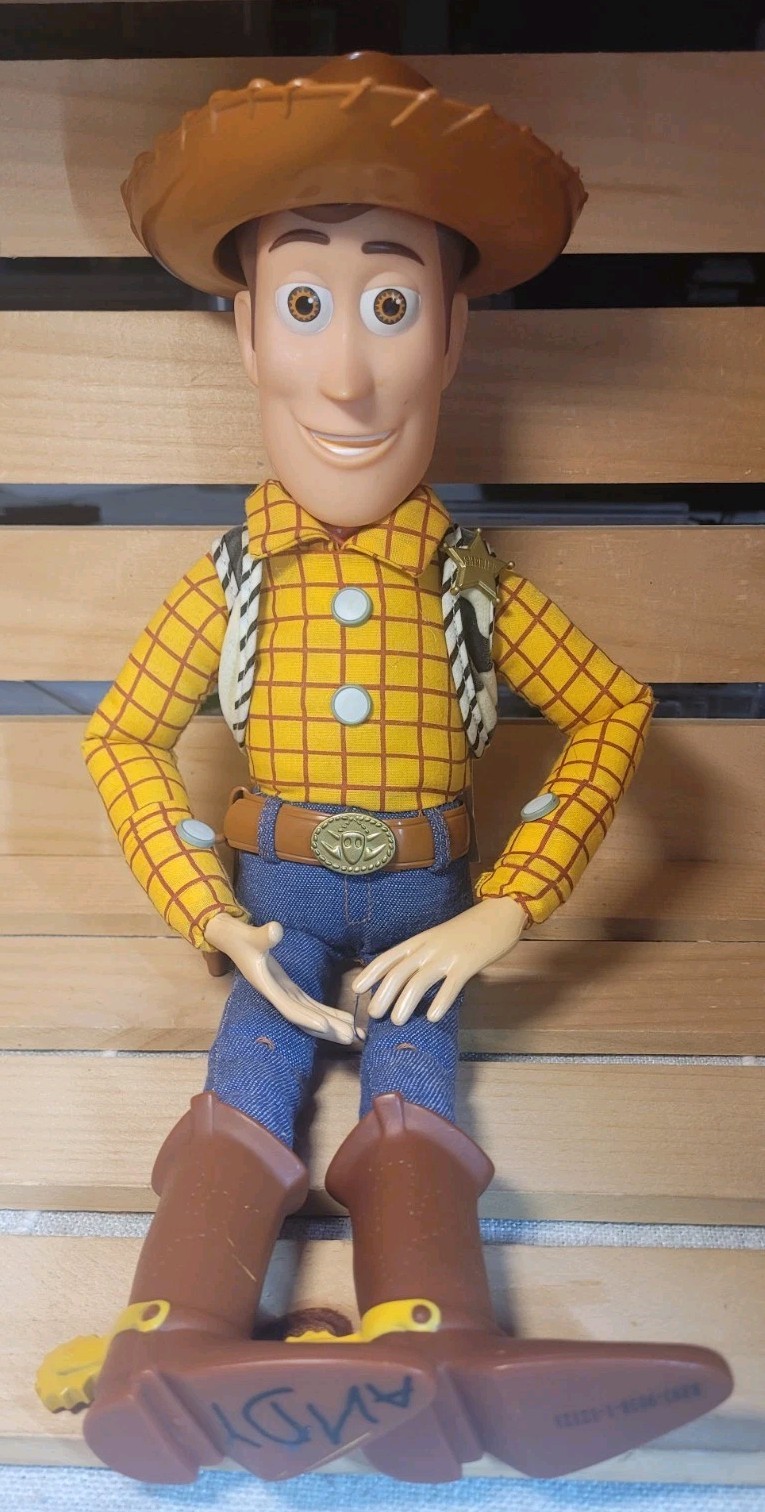 Disney Store Toy Story Woody Pull String Talking 15” Doll Andy. Does Not Work 