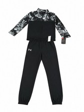 Under Armour Little Boy Full-zip Jacket  Pant Tracksuit Set, Black Size 6 NEW