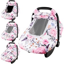 Floral Baby Carseat Cover Girls, Pea Pod Infant Car Seat Covers Canopy for Ne...